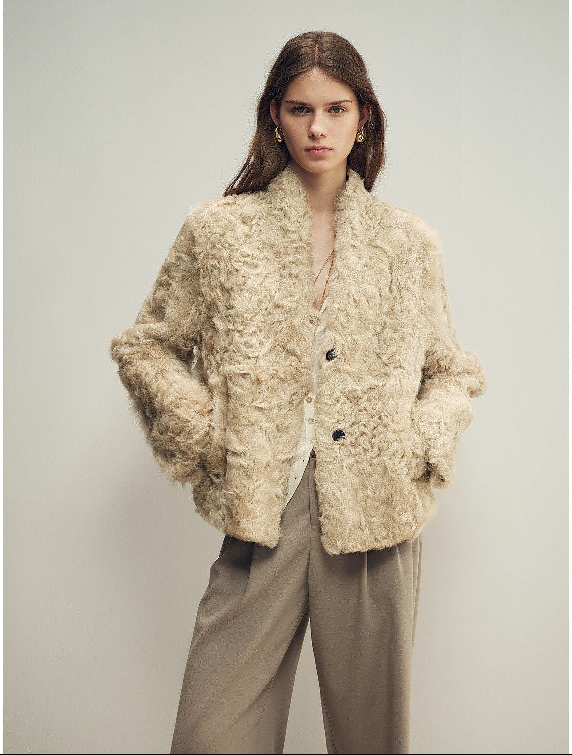Firelady Fur Women‘s Shearling Coat | Rippled Waterwave Pattern, Rare Lake Lamb“Mole Manor” - variant_title