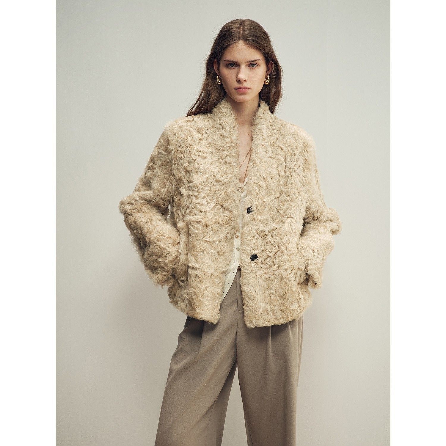 Firelady Fur Women‘s Shearling Coat | Rippled Waterwave Pattern, Rare Lake Lamb“Mole Manor” - variant_title