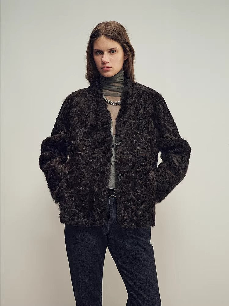 Firelady Fur Women‘s Shearling Coat | Rippled Waterwave Pattern, Rare Lake Lamb“Mole Manor” - variant_title