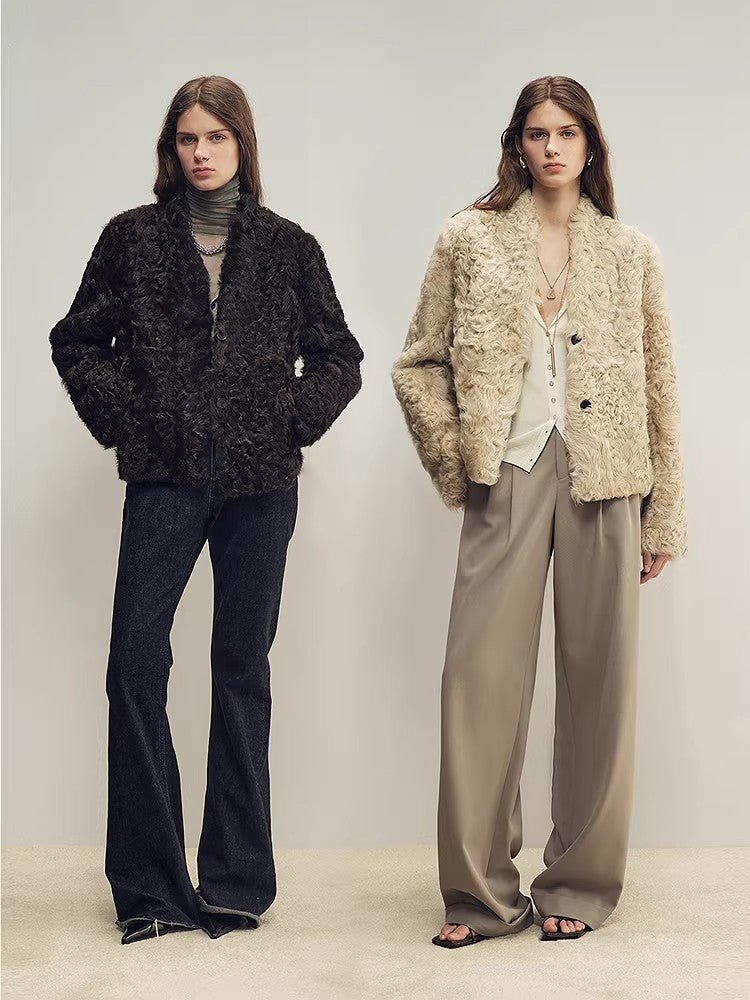 Firelady Fur Women‘s Shearling Coat | Rippled Waterwave Pattern, Rare Lake Lamb“Mole Manor” - variant_title