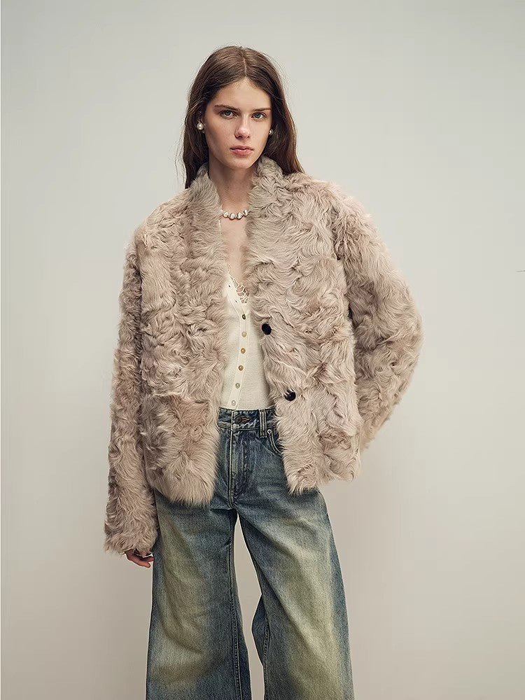 Firelady Fur Women‘s Shearling Coat | Rippled Waterwave Pattern, Rare Lake Lamb“Mole Manor” - variant_title