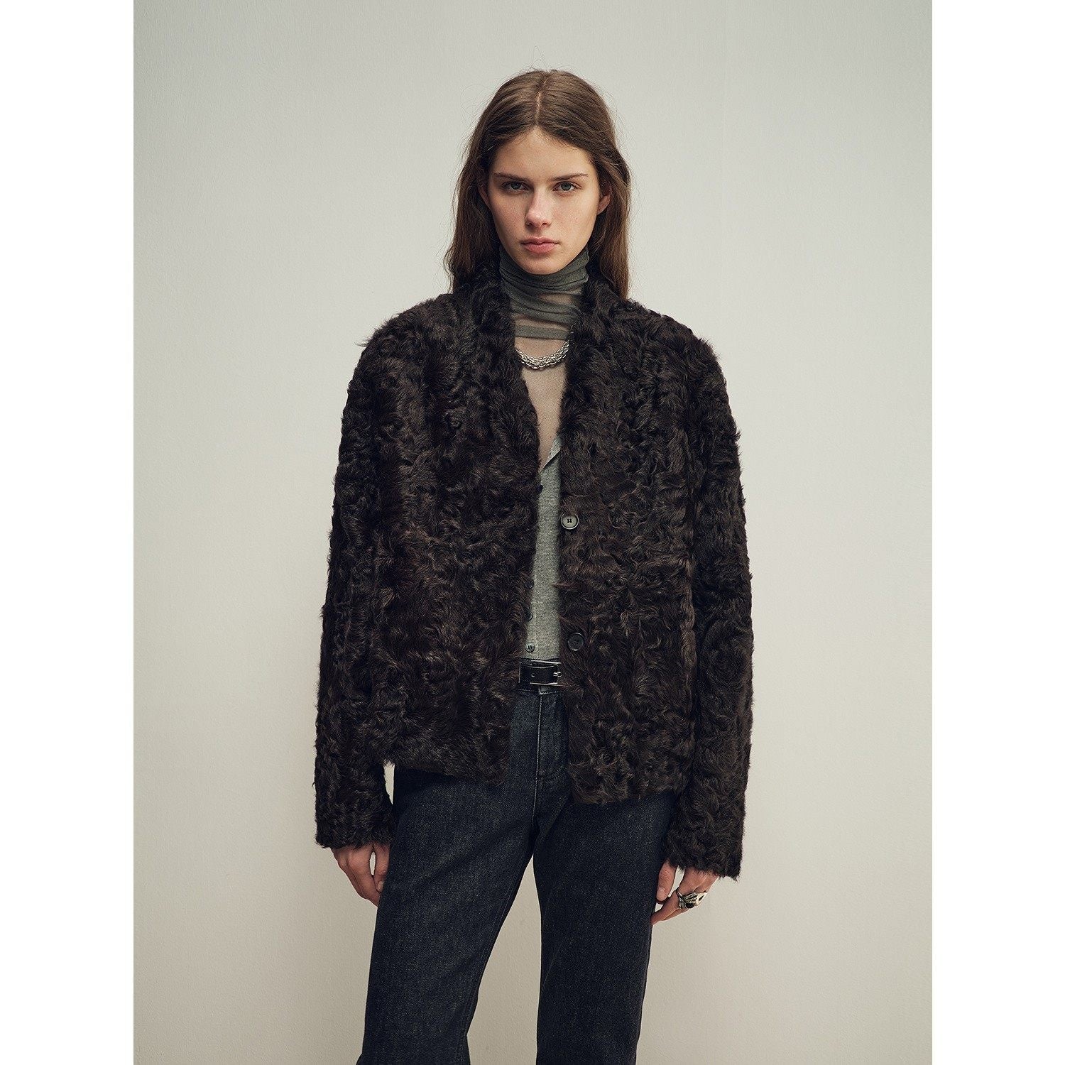 Firelady Fur Women‘s Shearling Coat | Rippled Waterwave Pattern, Rare Lake Lamb“Mole Manor” - variant_title
