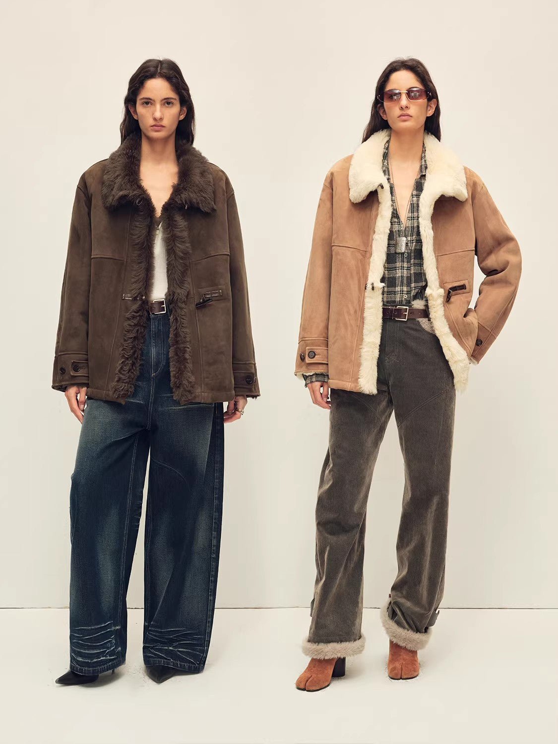 Firelady Fur Women‘s Shearling Jacket with Italian Tuscan Curly Wool Suede Collar“Glam Belle” - variant_title