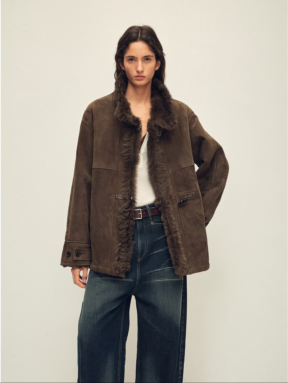 Firelady Fur Women‘s Shearling Jacket with Italian Tuscan Curly Wool Suede Collar“Glam Belle” - variant_title