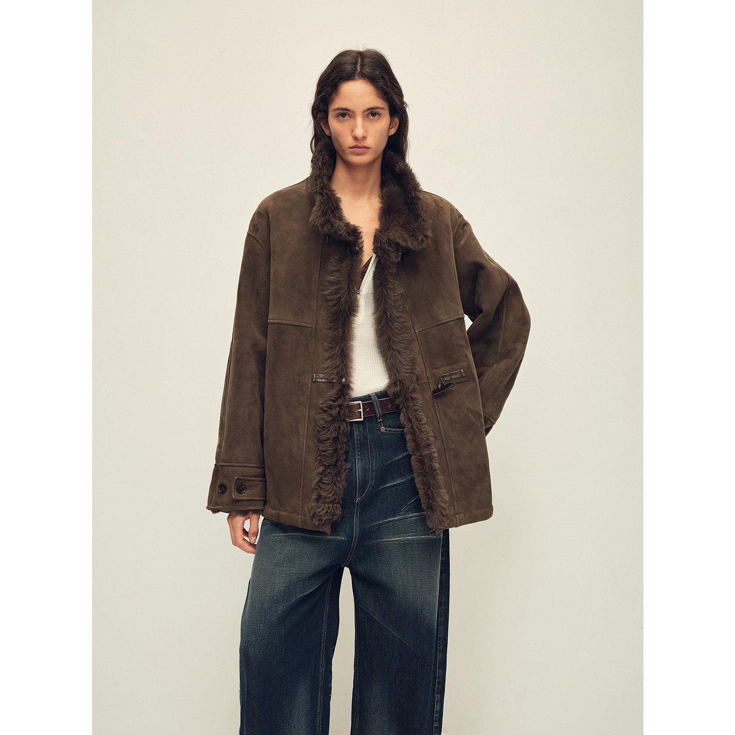 Firelady Fur Women‘s Shearling Jacket with Italian Tuscan Curly Wool Suede Collar“Glam Belle” - variant_title