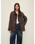 Firelady Fur Women‘s Shearling Jacket with Italian Tuscan Curly Wool Suede Collar“Glam Belle” - variant_title