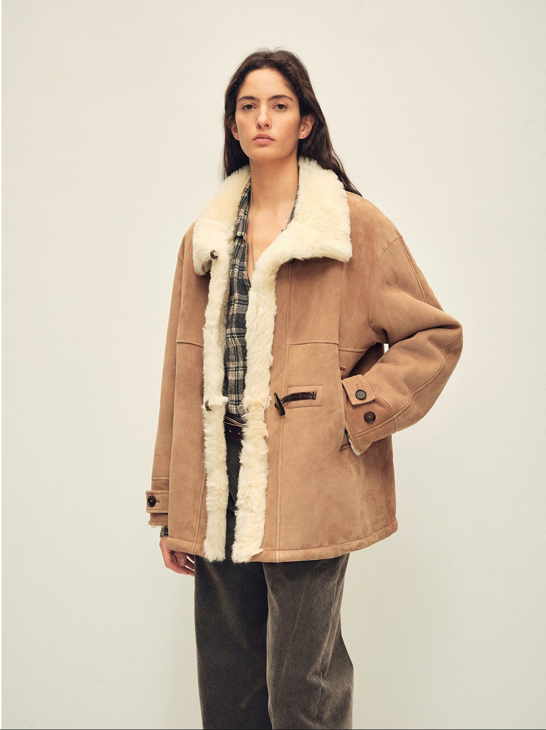 Firelady Fur Women‘s Shearling Jacket with Italian Tuscan Curly Wool Suede Collar“Glam Belle” - variant_title