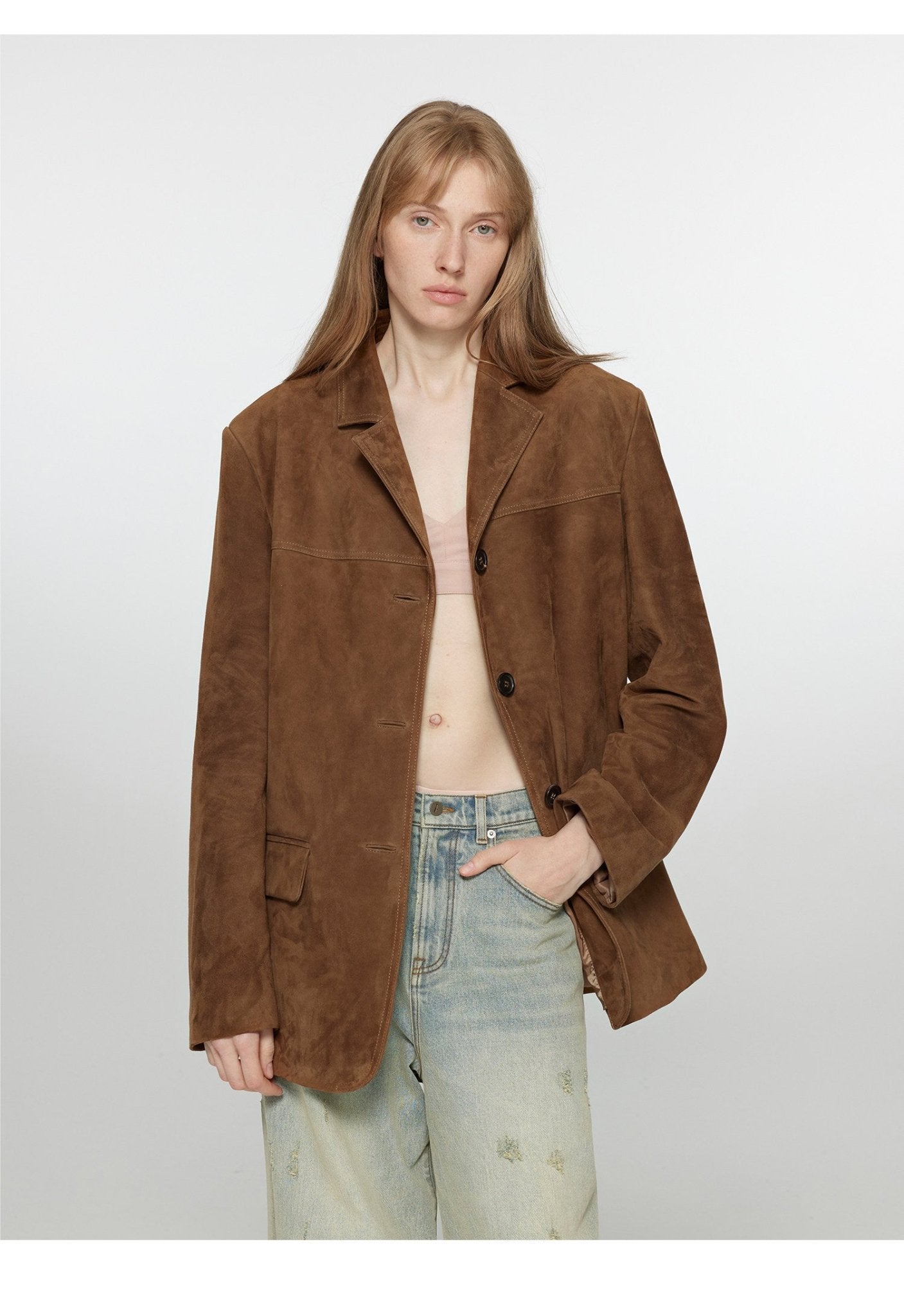 Firelady Fur Women‘s Sheepskin Jacket Blazer | Imported Suede Leather in Vintage “Meillard” Style"Sydney Echoes" - variant_title
