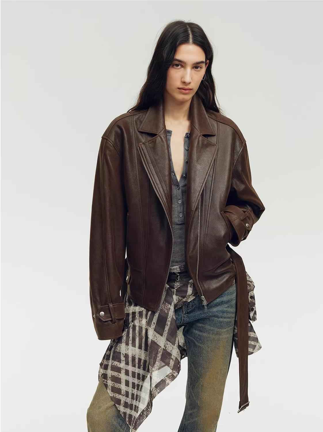 Firelady Fur Women's Sheepskin Moto Jacket 'Modern Times' - Trendy Biker Coat