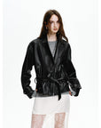 Firelady Fur Women's Sheepskin Moto Jacket 'Modern Times' - Trendy Biker Coat