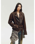 Firelady Fur Women's Sheepskin Moto Jacket 'Modern Times' - Trendy Biker Coat