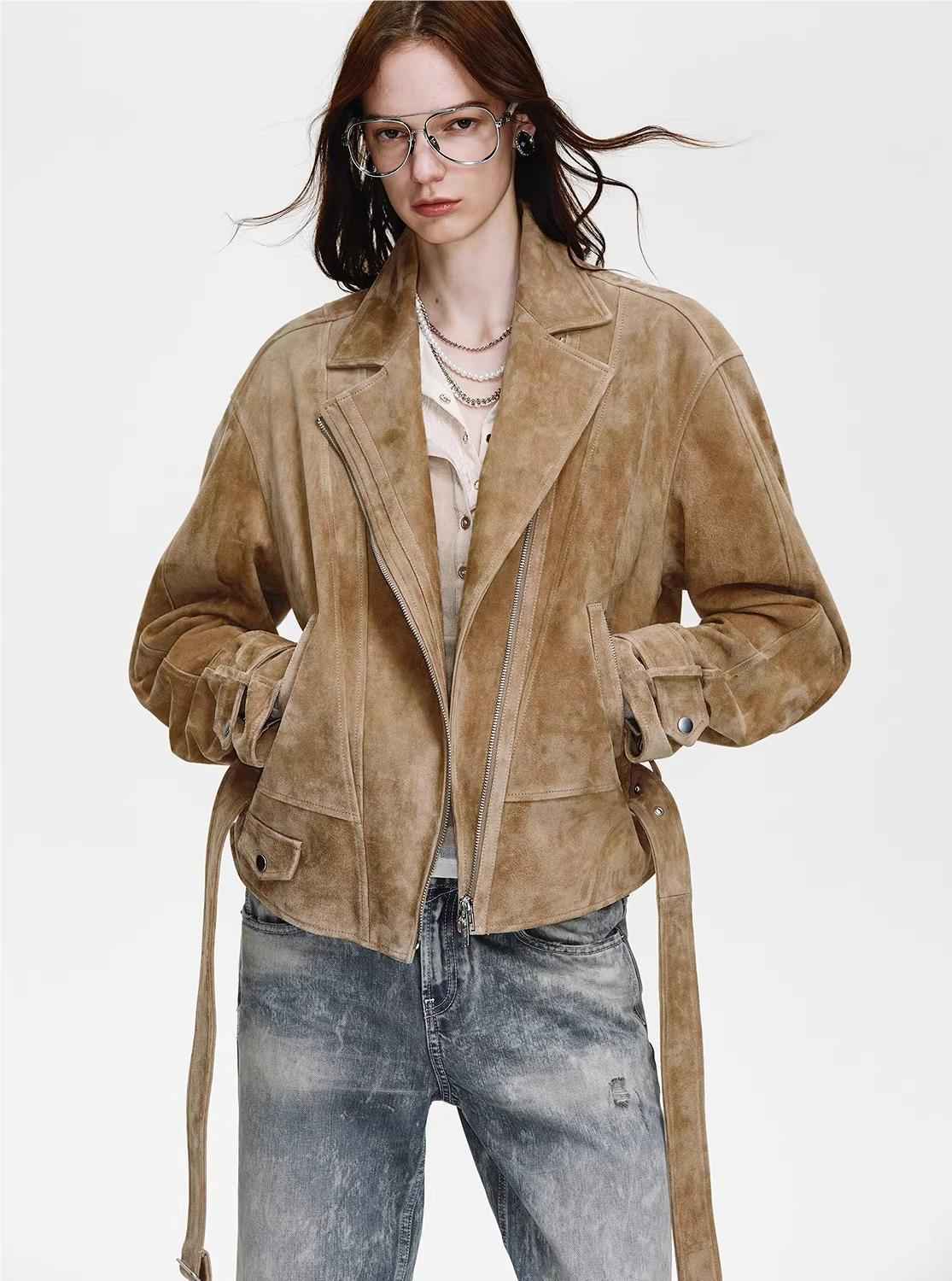 Firelady Fur Women's Sheepskin Moto Jacket 'Modern Times' - Trendy Biker Coat