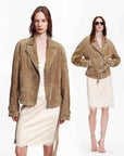 Firelady Fur Women's Sheepskin Moto Jacket 'Modern Times' - Trendy Biker Coat