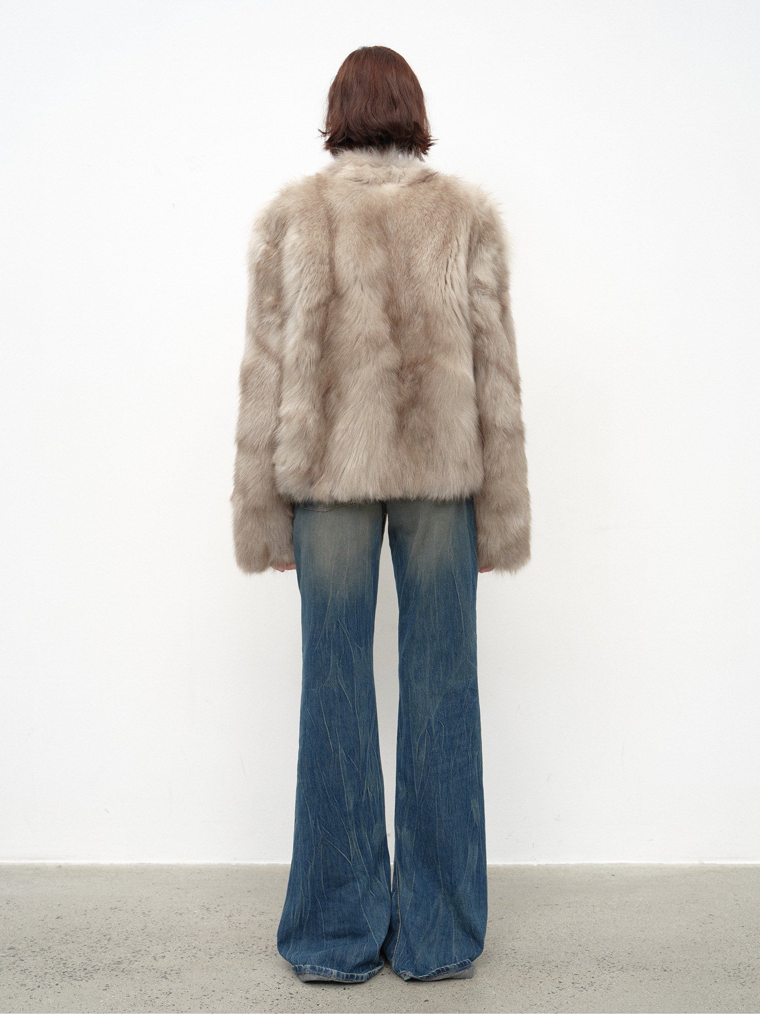 Firelady Fur Women‘s Short Fox Fur Coat | SagaFurs Crown - Grade Ombré Dyed Collar“Chic Sister” - variant_title