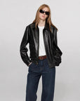 Firelady Fur Women's Vintage Brown Aviator Style Leather Jacket“South City Old Lane”Firelady Fur