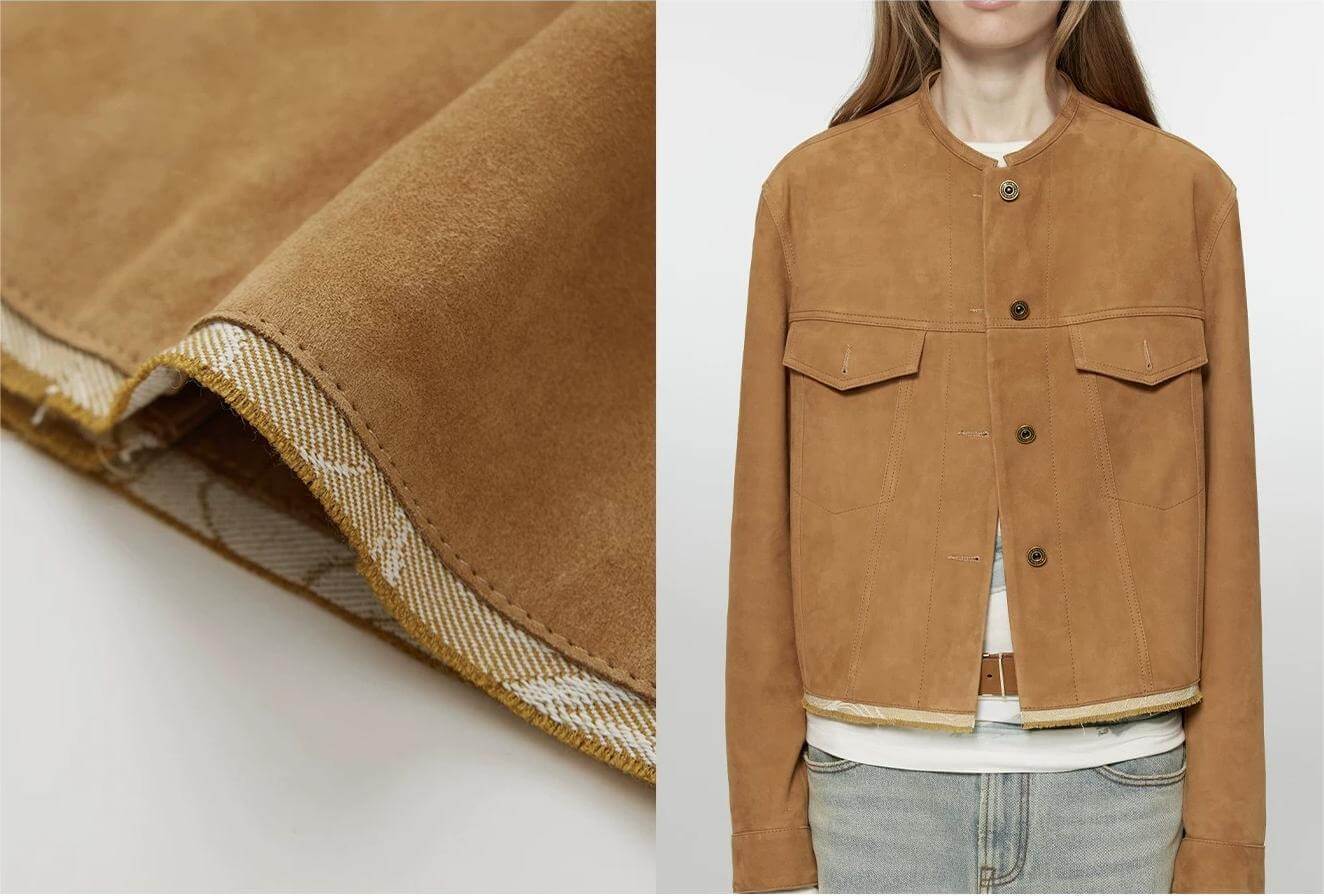 Firelady Fur Women's Vintage Suede Crew Neck Jacket - Relaxed Fit Cropped Blazer "Sunset Escape"Firelady Fur