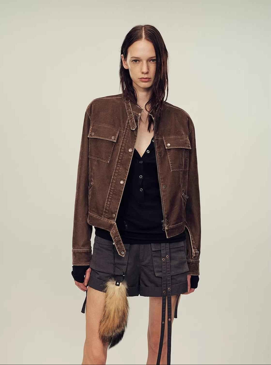 Firelady Fur Women's Vintage Workwear Jacket - Wide Shoulder Short Coat "Modern Call" - variant_title