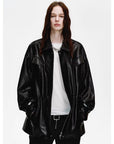 Firelady Fur Women's Waxed Lambskin Leather Jacket - Drawstring Waist Workwear Style "Time Traveler" - variant_title