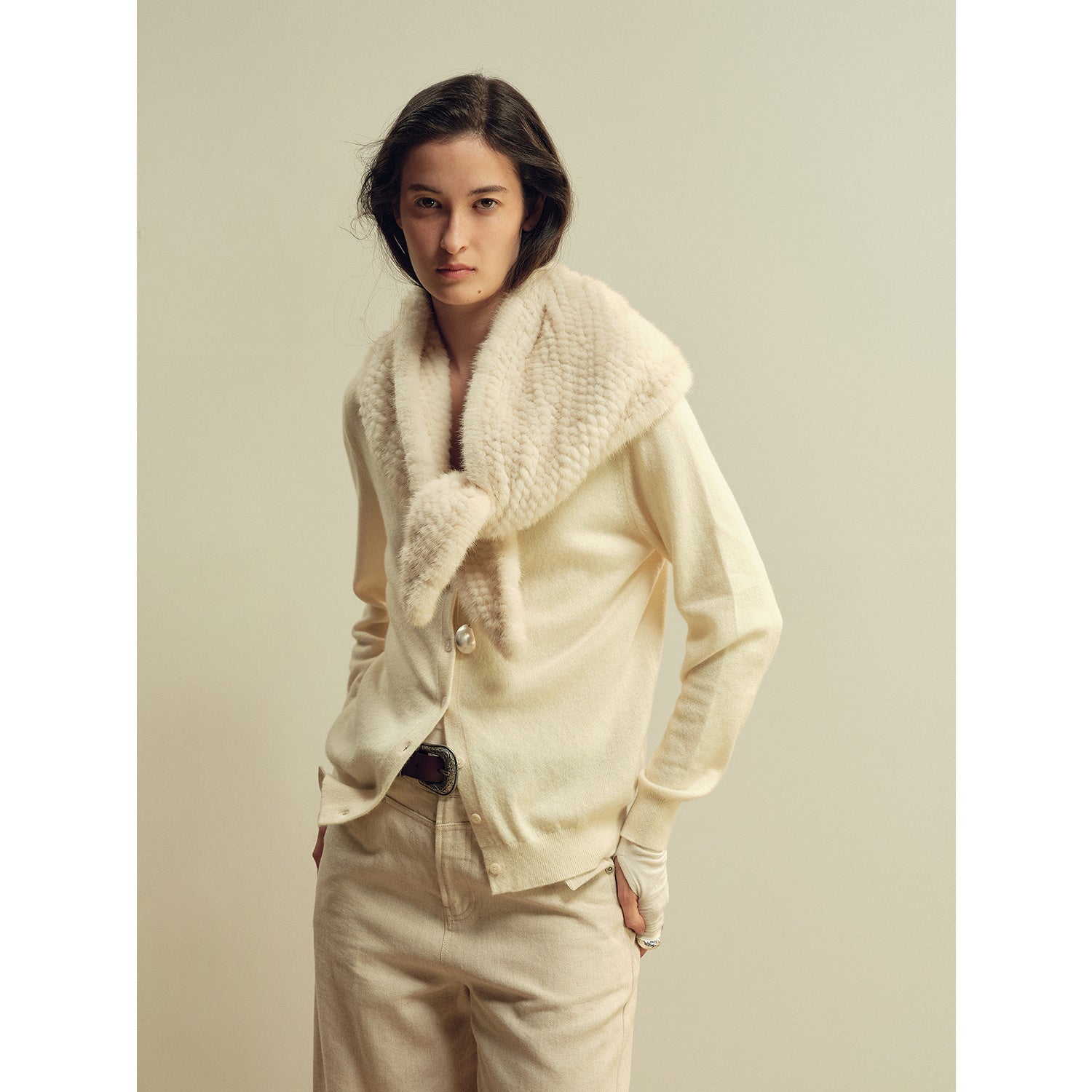 Firelady Fur Women’s Winter Mink Triangle Scarf – Kopenhagen Purple Label Luxury Woven Mink Shawl, Elegant Vintage Style - variant_title