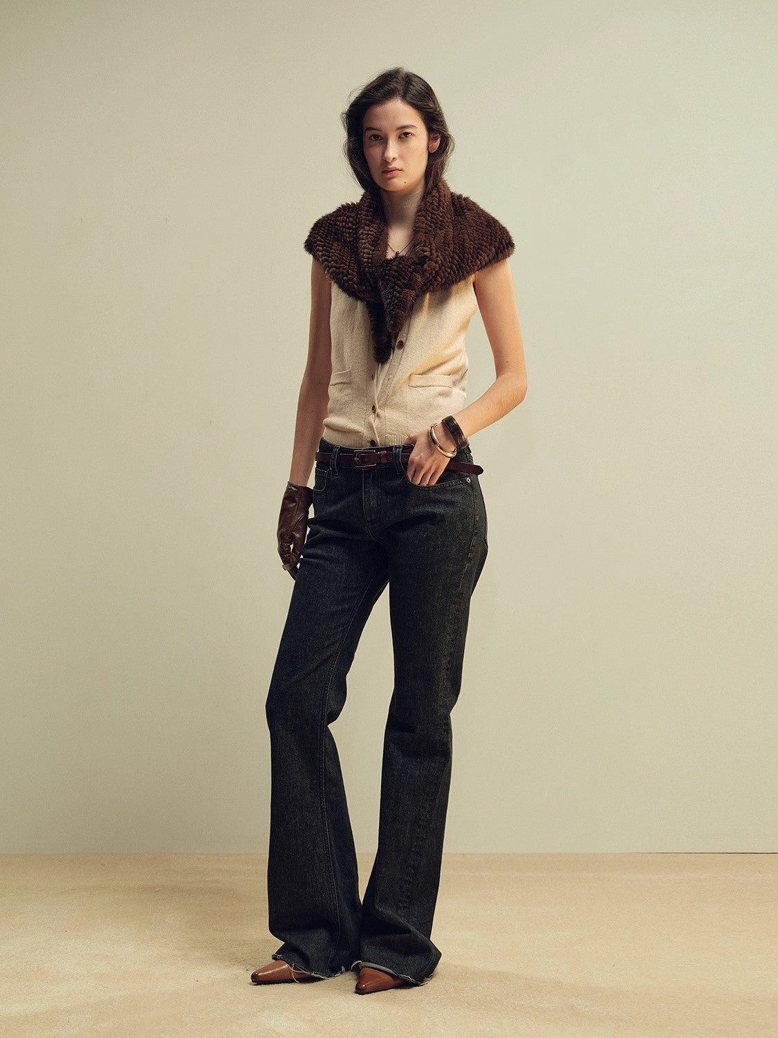 Firelady Fur Women’s Winter Mink Triangle Scarf – Kopenhagen Purple Label Luxury Woven Mink Shawl, Elegant Vintage Style - variant_title