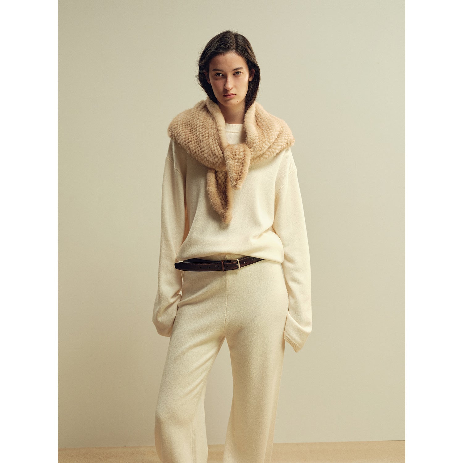 Firelady Fur Women’s Winter Mink Triangle Scarf – Kopenhagen Purple Label Luxury Woven Mink Shawl, Elegant Vintage Style - variant_title