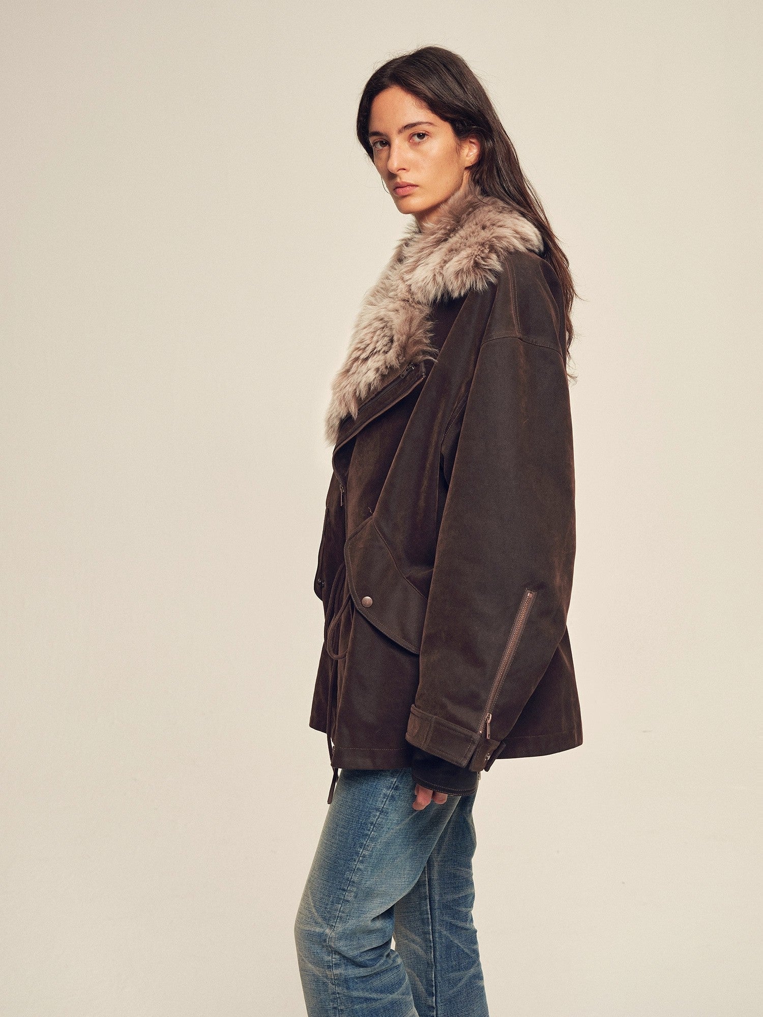 Firelady women's fur parka coat with two-tone Tuscan coyote fur