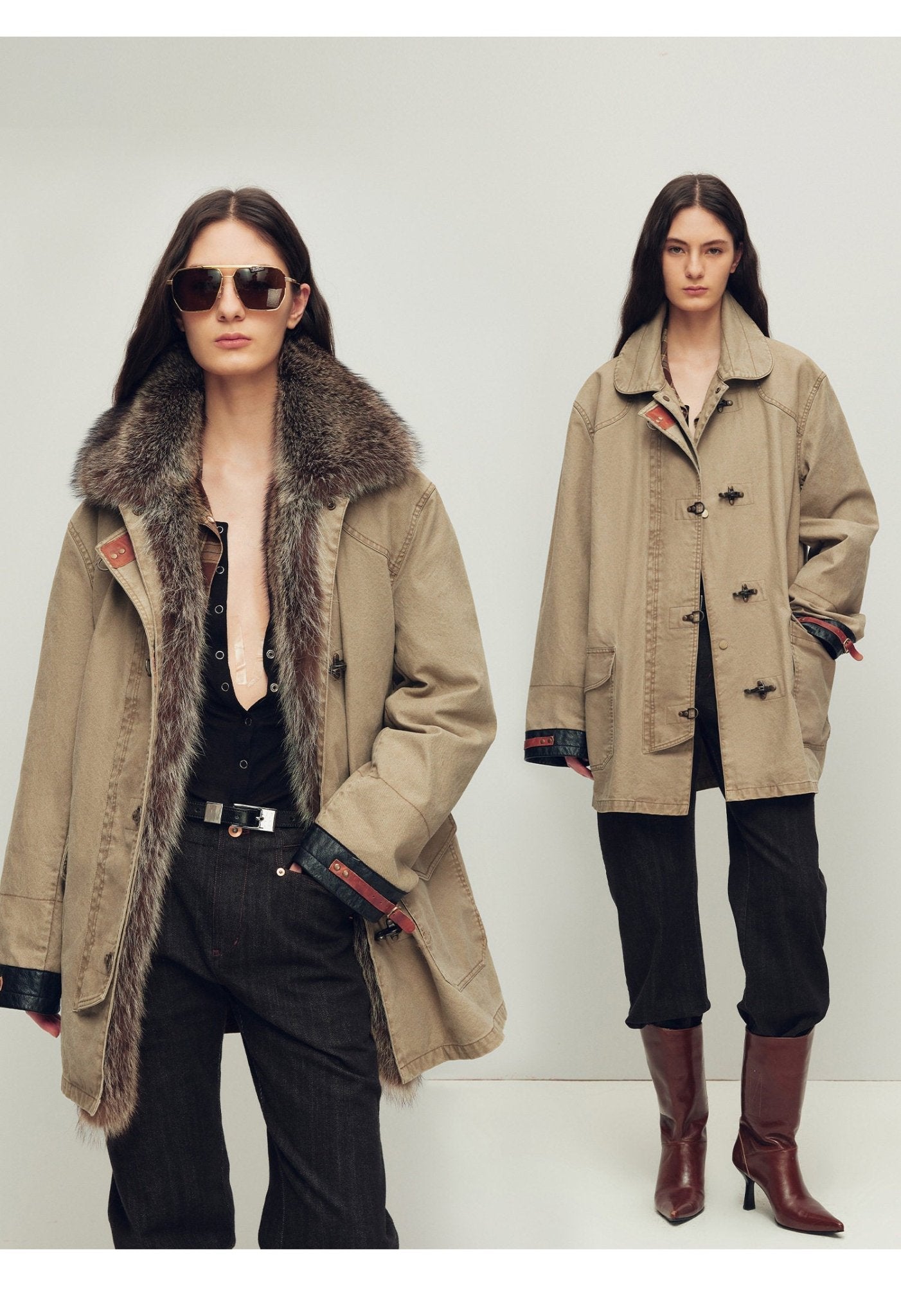 Firelady Women’s Parka with Real American Raccoon Fur Collar – Premium 90% White Goose Down Coat“Winter Street Lights” - variant_title