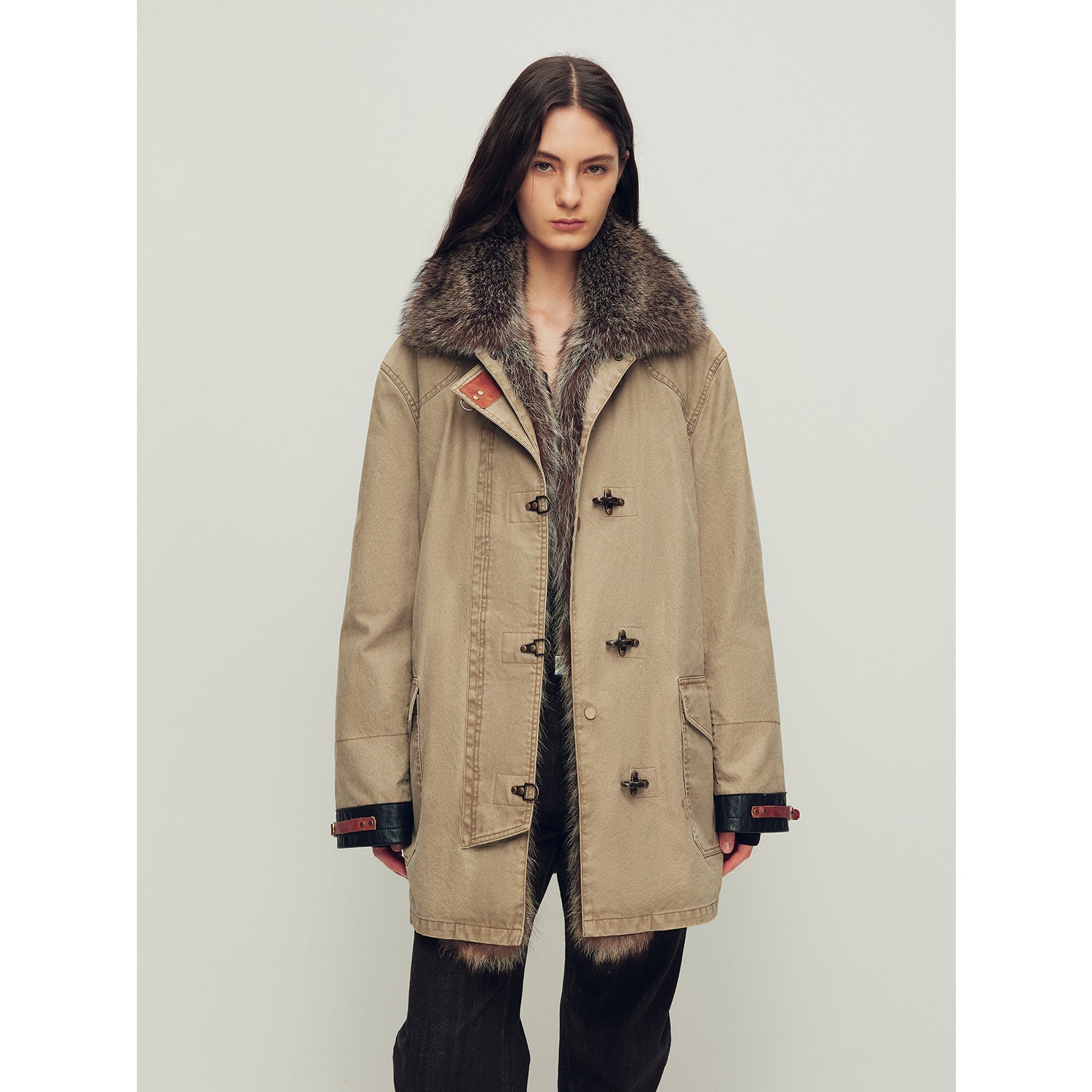 Firelady Women’s Parka with Real American Raccoon Fur Collar – Premium 90% White Goose Down Coat“Winter Street Lights” - variant_title