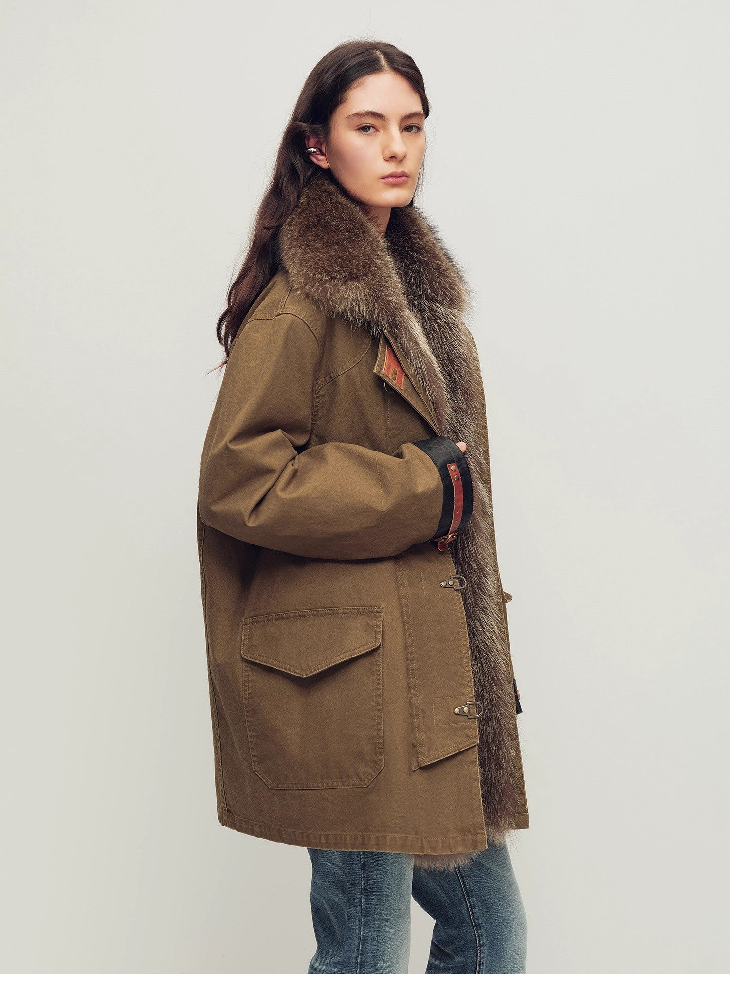 Firelady Women’s Parka with Real American Raccoon Fur Collar – Premium 90% White Goose Down Coat“Winter Street Lights” - variant_title