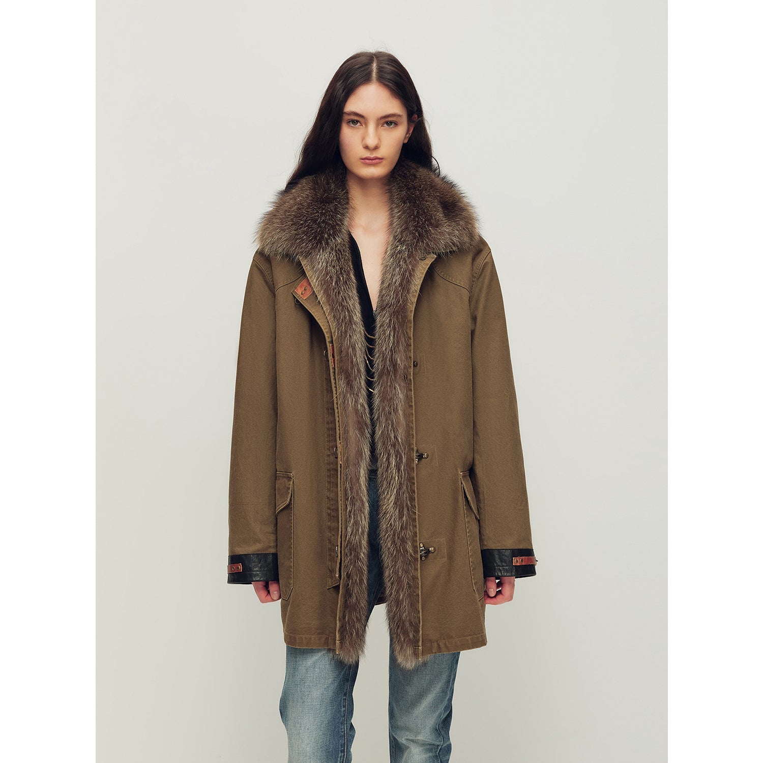 Firelady Women’s Parka with Real American Raccoon Fur Collar – Premium 90% White Goose Down Coat“Winter Street Lights” - variant_title