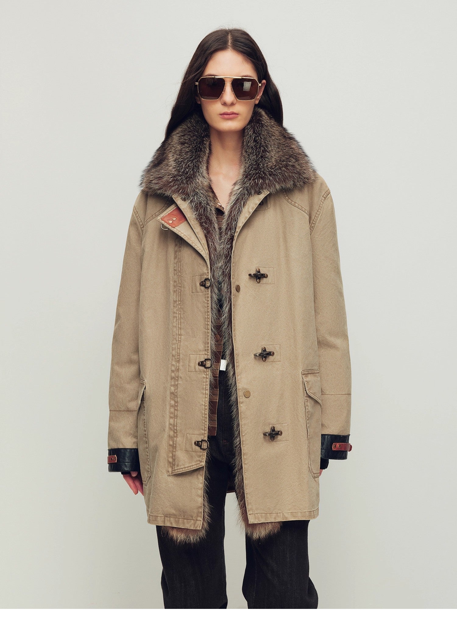 Firelady Women’s Parka with Real American Raccoon Fur Collar – Premium 90% White Goose Down Coat“Winter Street Lights” - variant_title