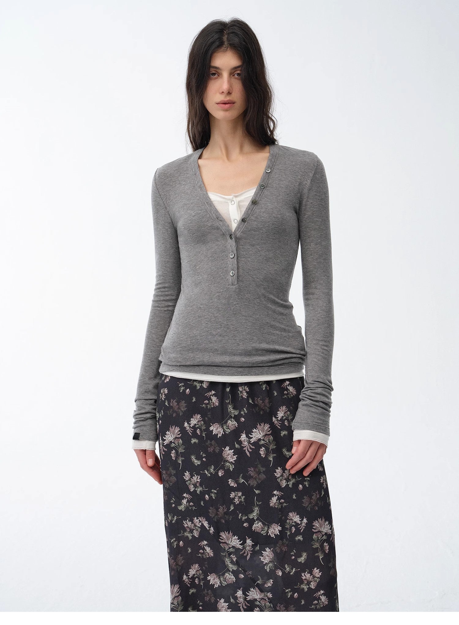FireladyFur Brand Slim Fit Tencel Wool Women's Slim Fit Henley T-Shirts Short/Long Sleeve V - Neck Button Knitted Bottoming Basic Tops"Pure Fashion" - variant_title