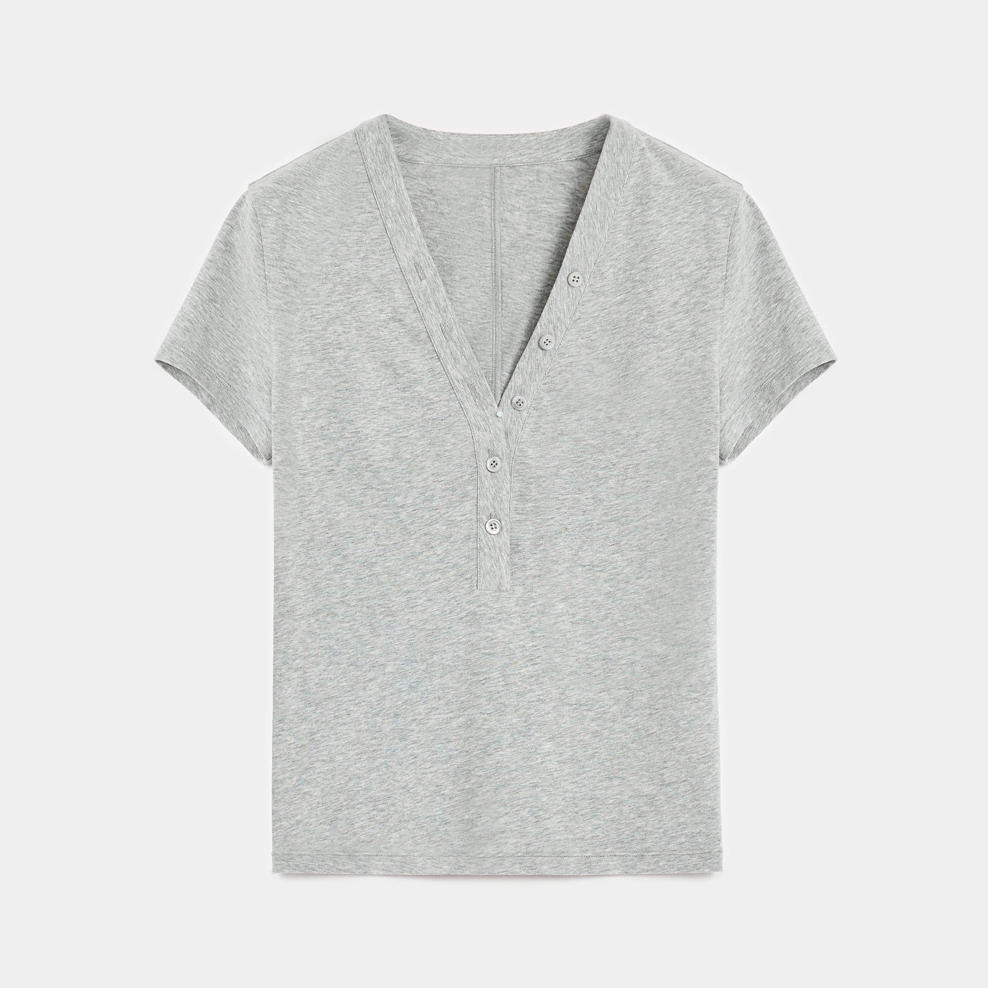 FireladyFur Brand Slim Fit Tencel Wool Women's Slim Fit Henley T-Shirts Short/Long Sleeve V - Neck Button Knitted Bottoming Basic Tops"Pure Fashion" - variant_title