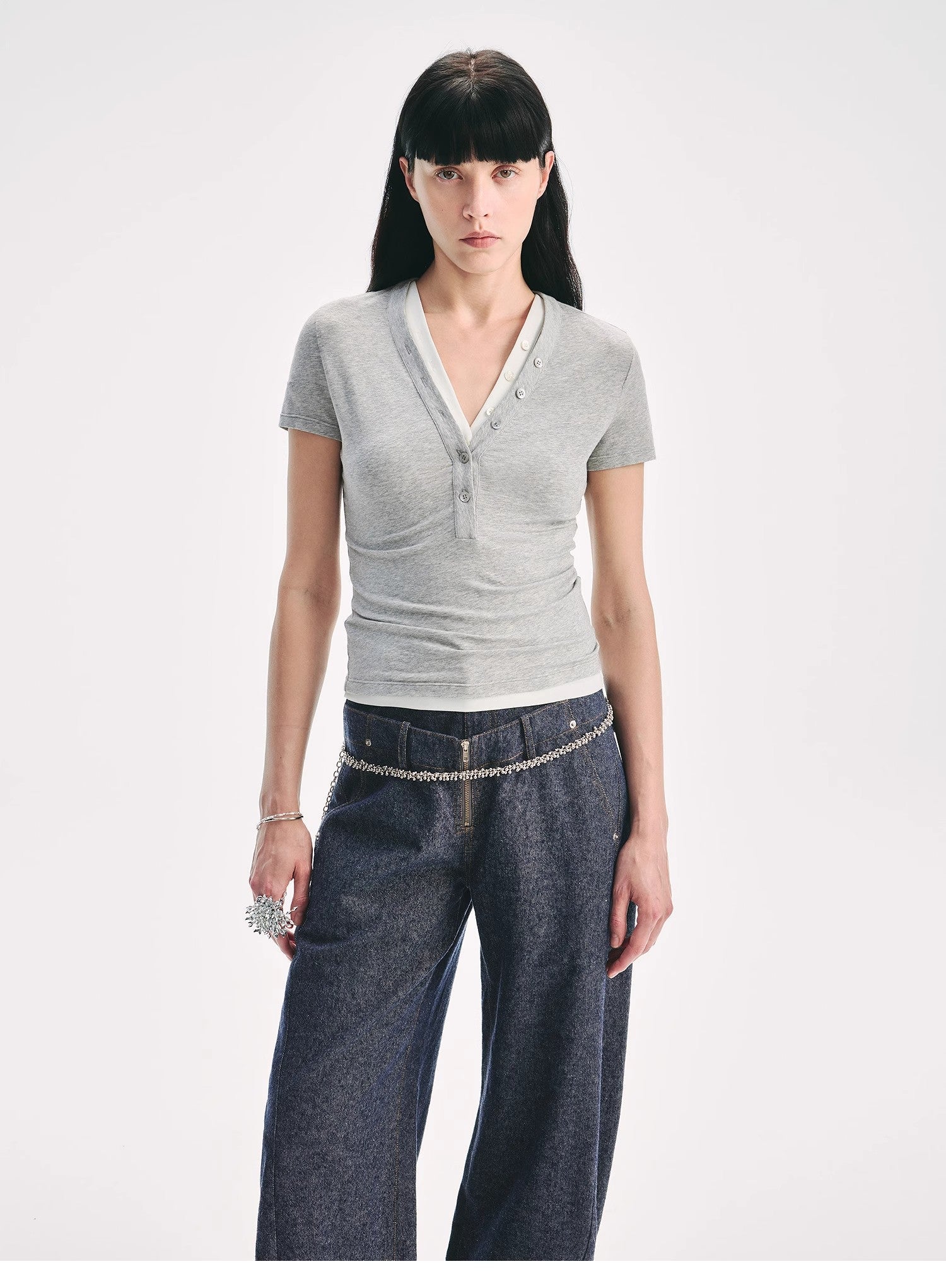 FireladyFur Brand Slim Fit Tencel Wool Women's Slim Fit Henley T-Shirts Short/Long Sleeve V - Neck Button Knitted Bottoming Basic Tops"Pure Fashion" - variant_title