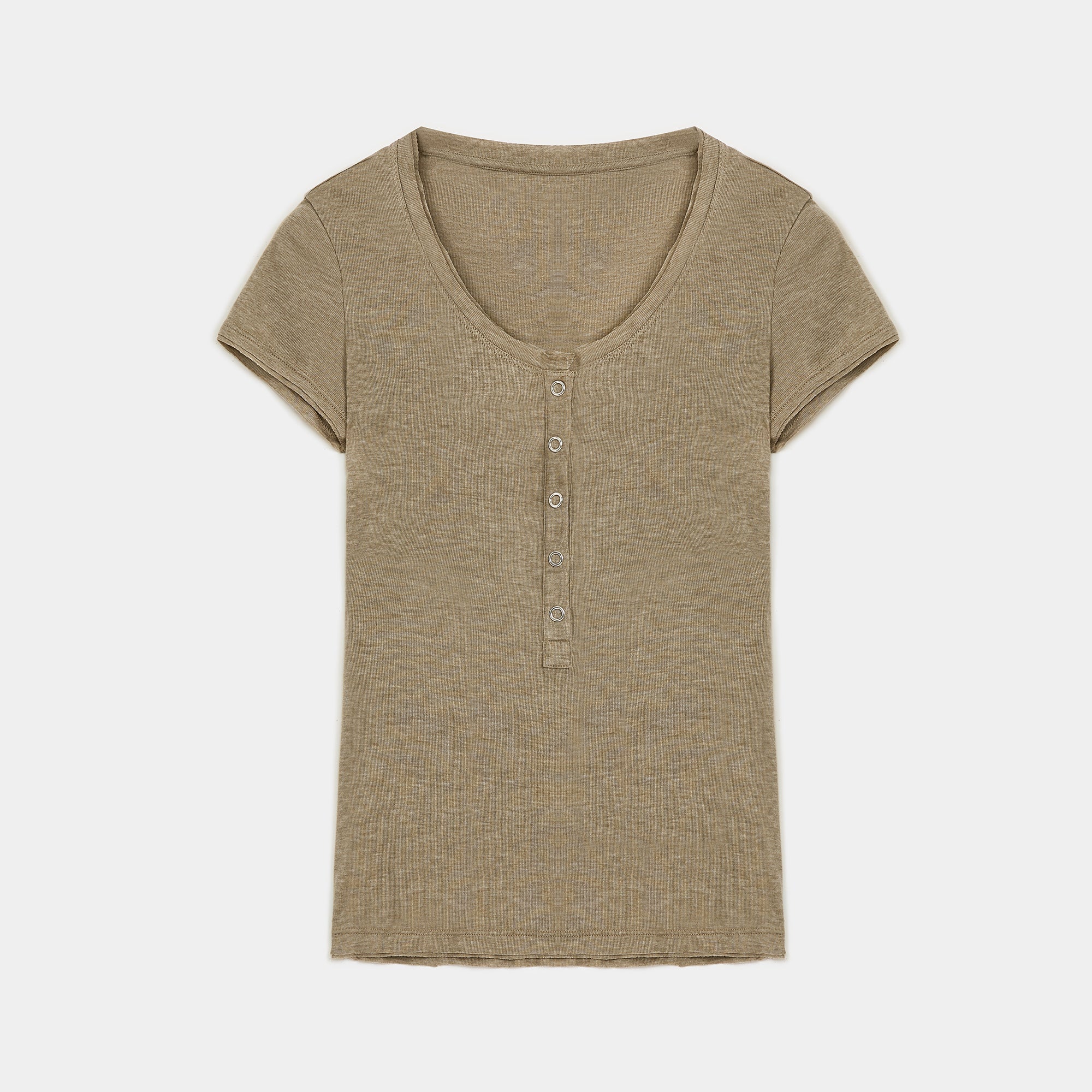 FireladyFur Brand Slim Fit Tencel Wool Women's Slim Fit Henley T-Shirts Short/Long Sleeve V - Neck Button Knitted Bottoming Basic Tops"Pure Fashion" - variant_title