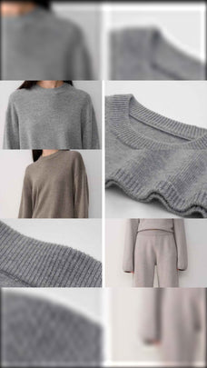 Firelady Fur Fall Winter Mischief merino wool knit set fabric and ribbed detail