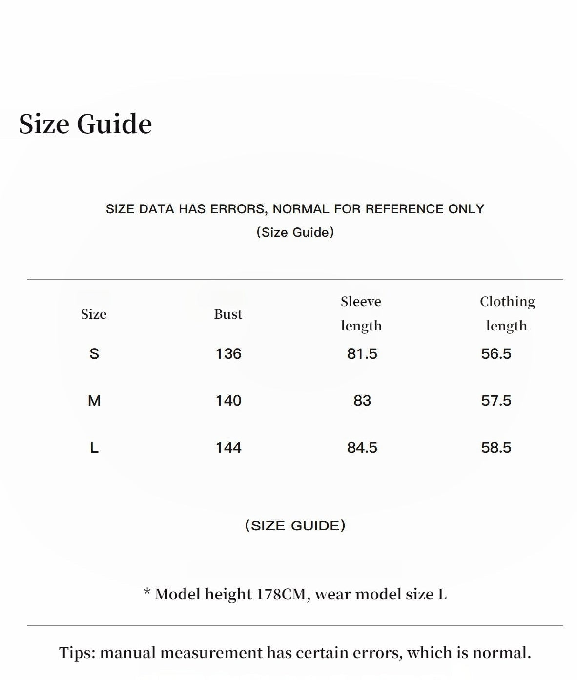 Fireladyfur Cool and Sharp short hooded jacket size chart