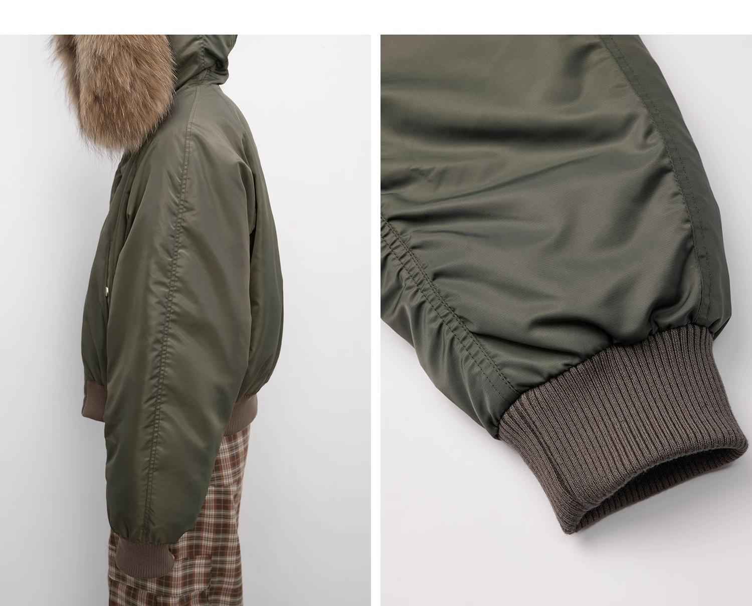 Fireladyfur Warm Short Style Jacket with a Large fur Hood and Raccoon Fur"Cool and Sharp" - variant_title