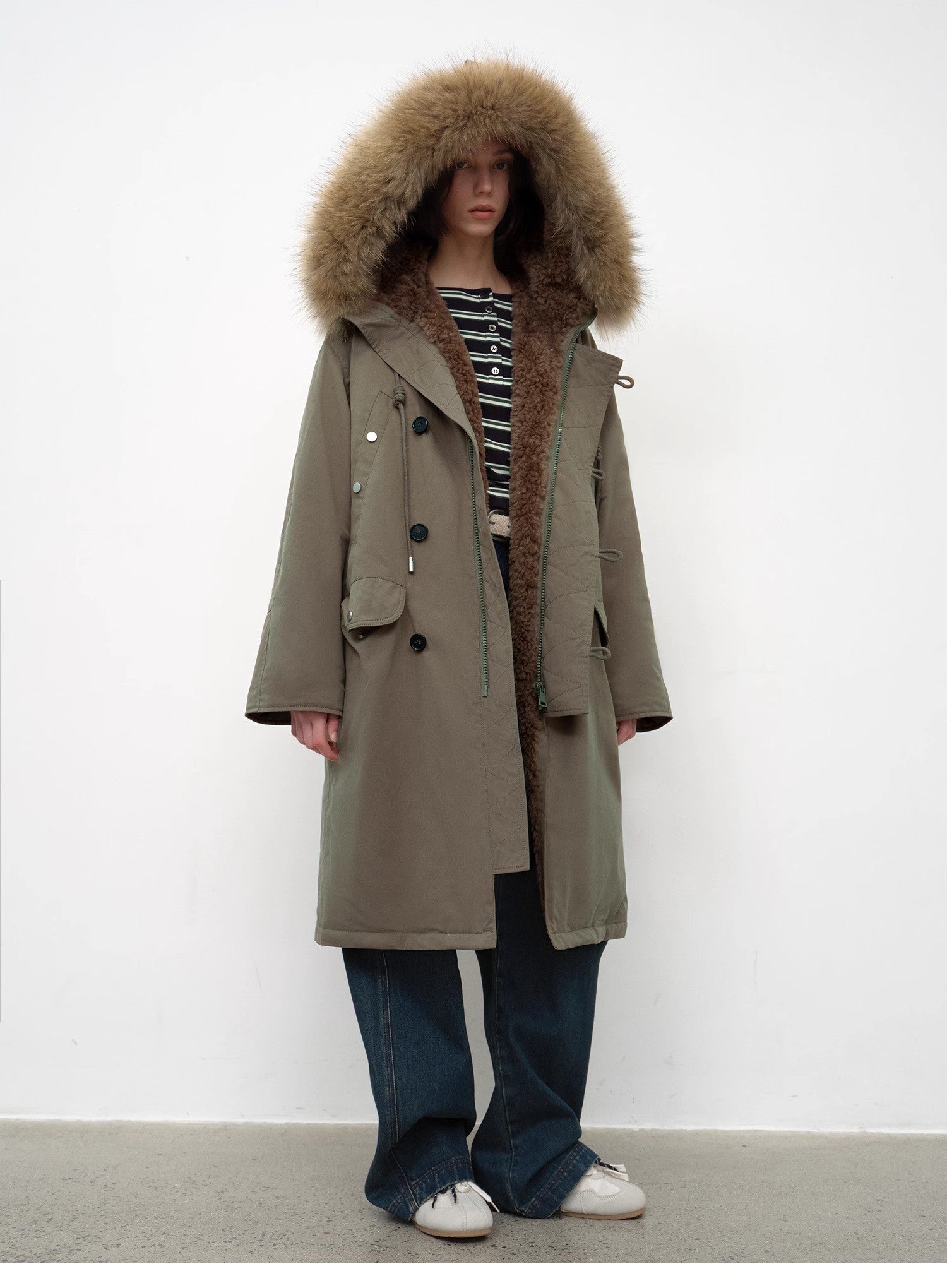 Fireladyfur Women's 90 Duck Down Parka with Raccoon Fur Collar“Manchester City Old Stories II” - variant_title