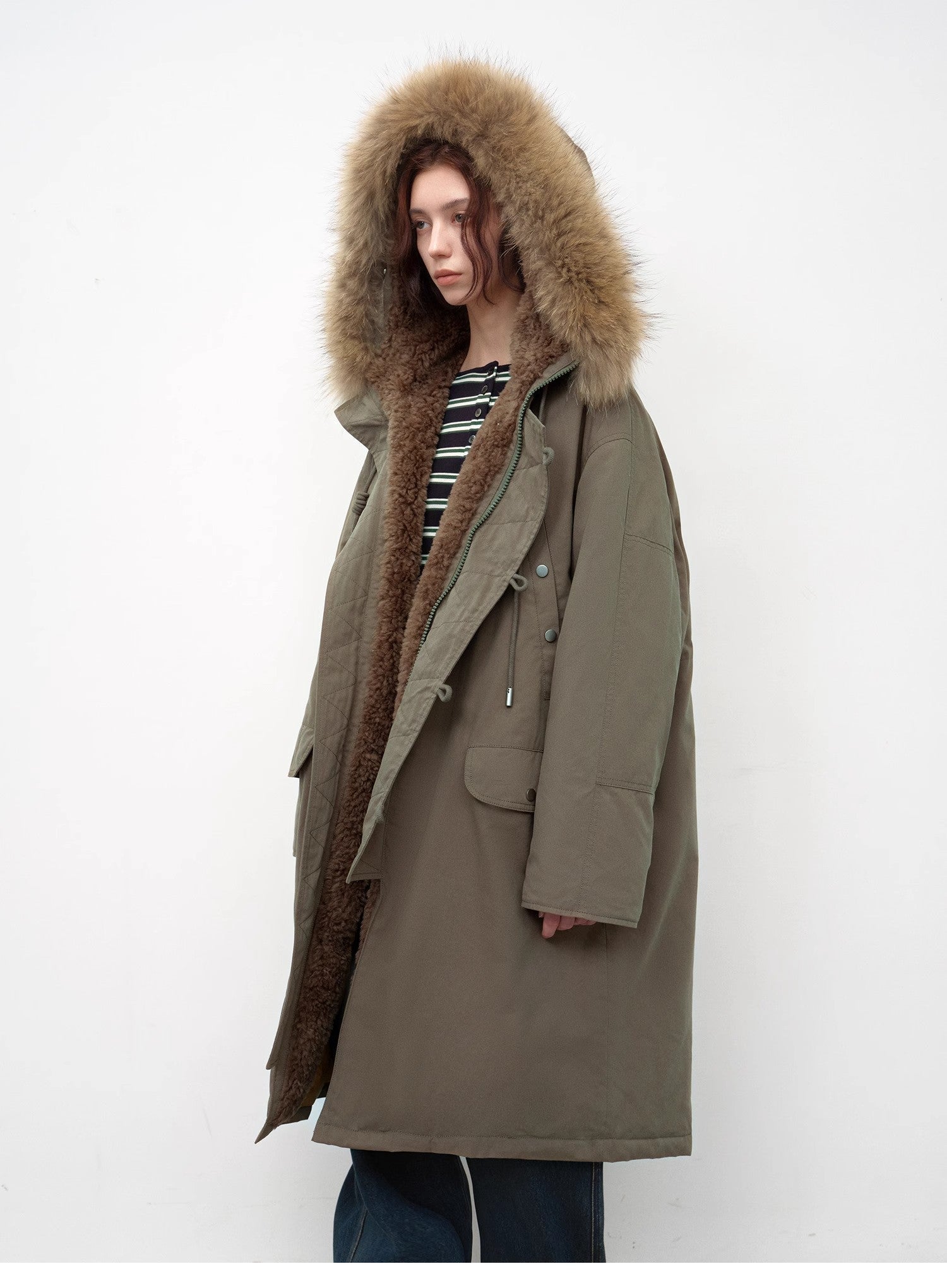 Fireladyfur Women's 90 Duck Down Parka with Raccoon Fur Collar“Manchester City Old Stories II” - variant_title