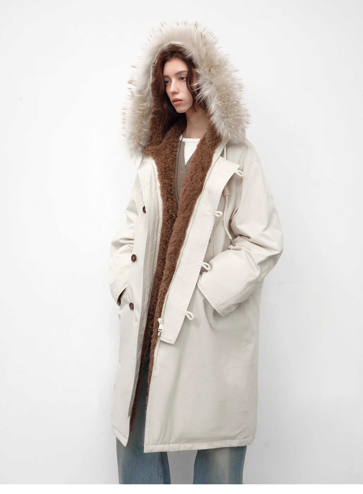 Fireladyfur Women's 90 Duck Down Parka with Raccoon Fur Collar“Manchester City Old Stories II” - variant_title