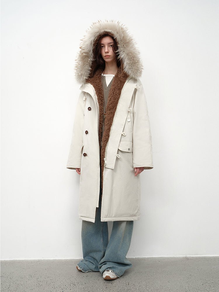 Fireladyfur Women's 90 Duck Down Parka with Raccoon Fur Collar“Manchester City Old Stories II” - variant_title