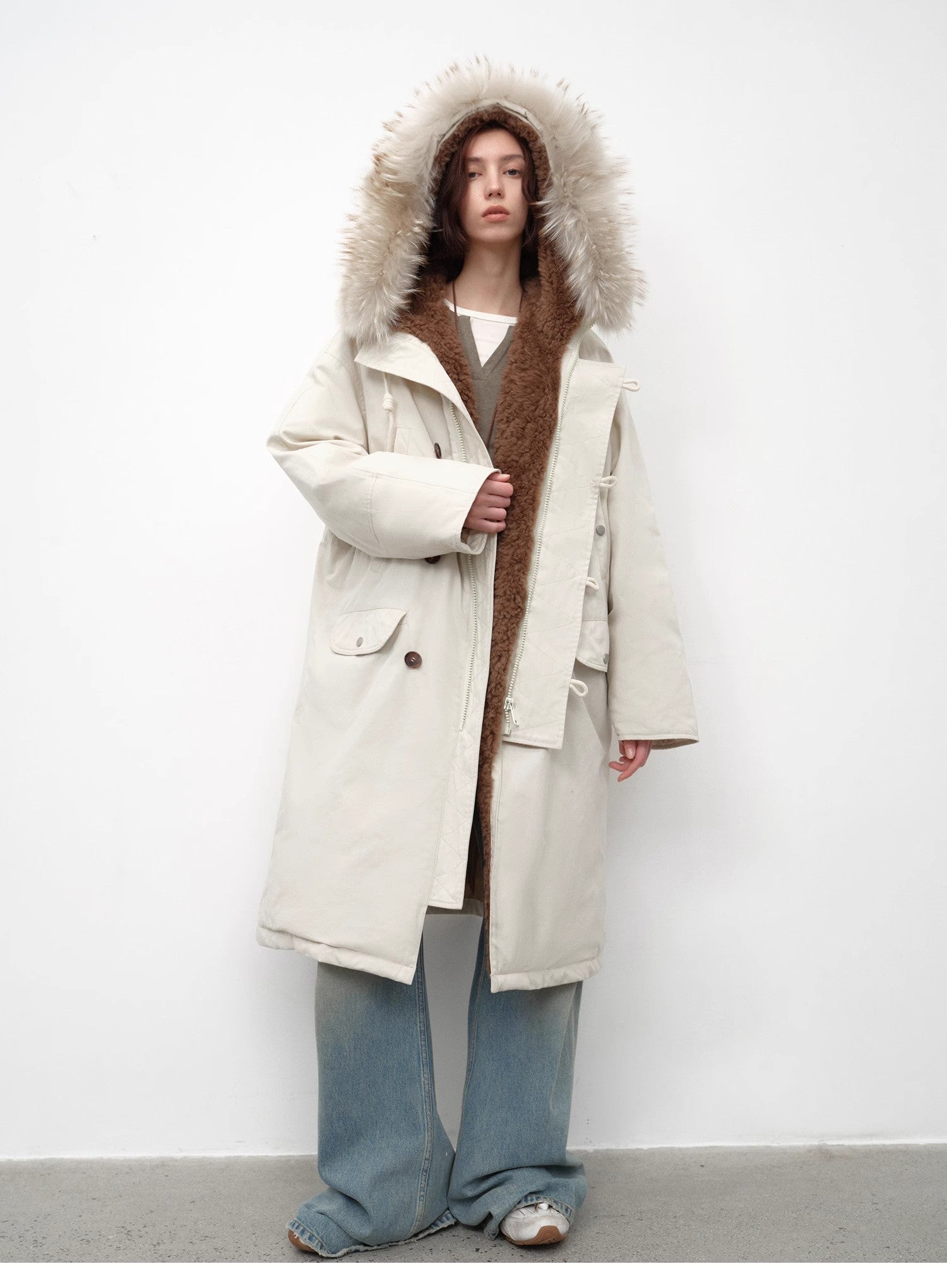 Fireladyfur Women's 90 Duck Down Parka with Raccoon Fur Collar“Manchester City Old Stories II” - variant_title