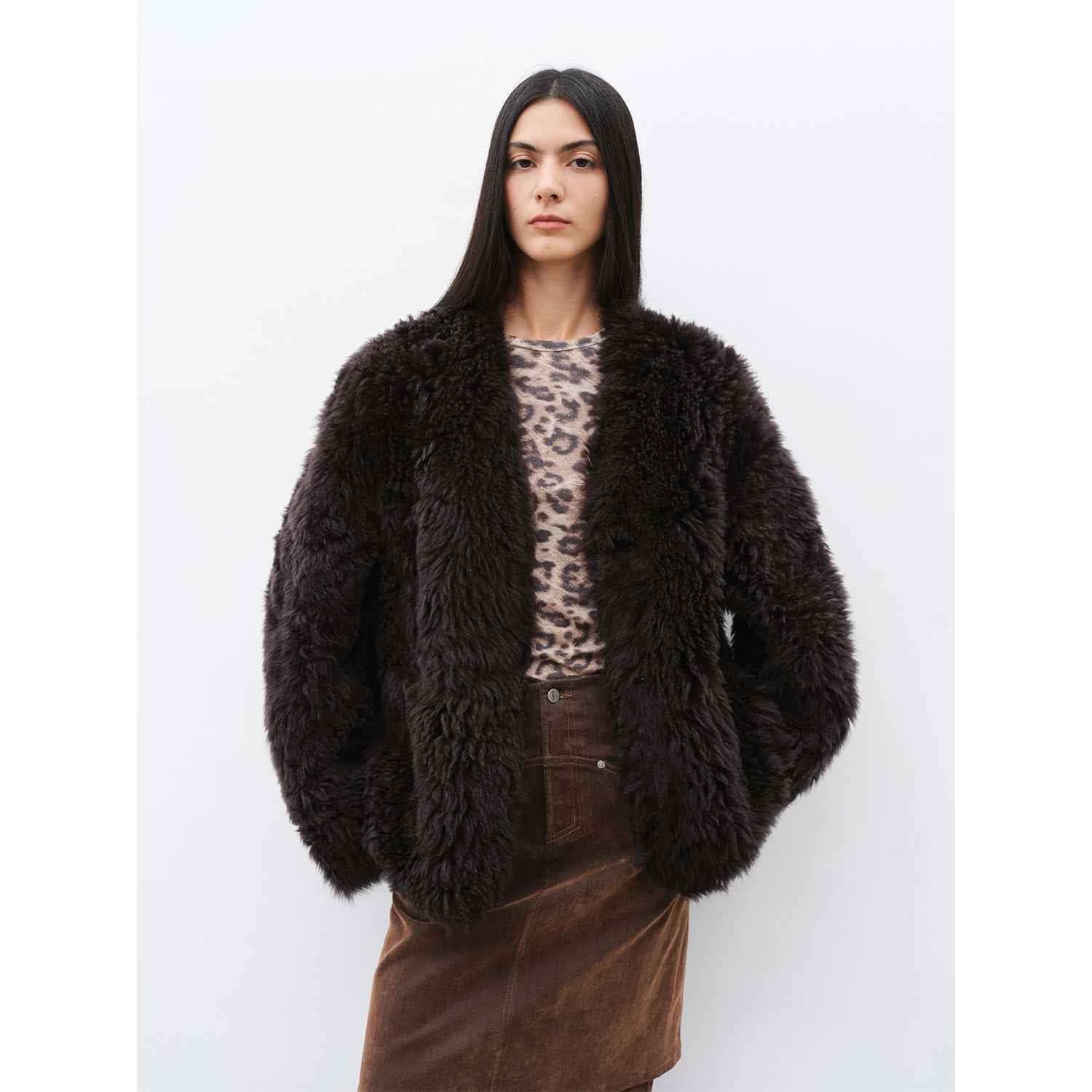 Fireladyfur Women's Black Sheepskin Jacket with Tuscan Fur"My Little Curly" - variant_title