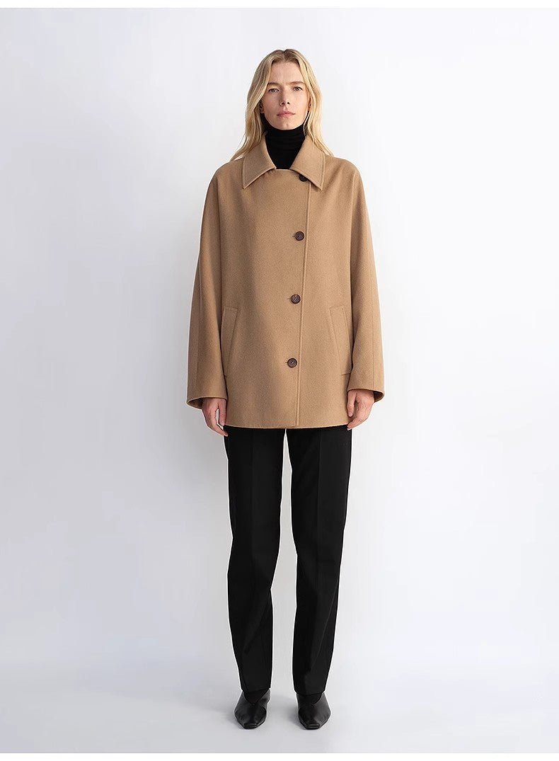 Fireladyfur Women's Cashmere Wool Short Coat with Bat Sleeves"Fleeting Memories" - variant_title
