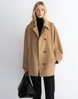 Fireladyfur Women's Cashmere Wool Short Coat with Bat Sleeves"Fleeting Memories" - variant_title