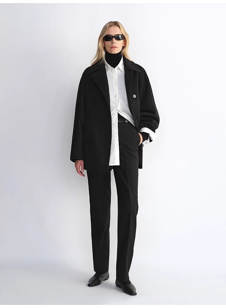 Fireladyfur Women's Cashmere Wool Short Coat with Bat Sleeves"Fleeting Memories" - variant_title