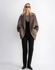 Fireladyfur Women's Cashmere Wool Short Coat with Bat Sleeves"Fleeting Memories" - variant_title