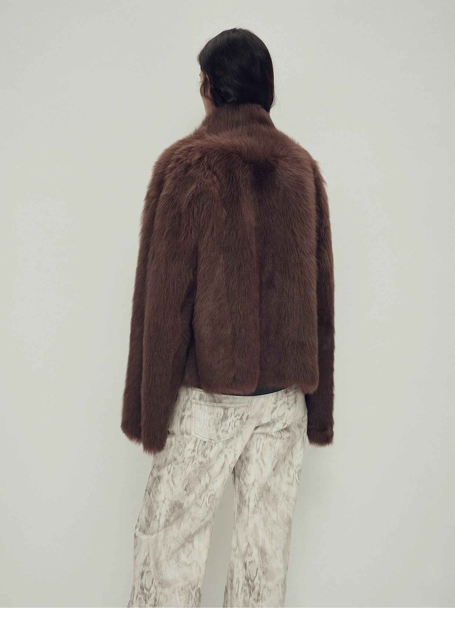 Fireladyfur Women's Casual Drop Shoulder Stand Collar Sheepskin Coat"Practical Wearism" - variant_title