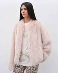 Fireladyfur Women's Casual Drop Shoulder Stand Collar Sheepskin Coat"Practical Wearism" - variant_title